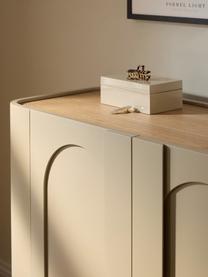 Highboard Jodie, Gestell: Massives Eschenholz Diese, Hellbeige, Eschenholz, B 120 x H 100 cm