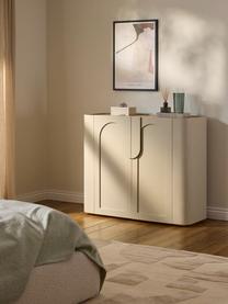 Highboard Jodie, Gestell: Massives Eschenholz Diese, Hellbeige, Eschenholz, B 120 x H 100 cm