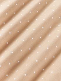 Obojstranná flanelová obliečka na vankúš Betty, bodkovaná, Svetlobéžová, biela, Š 70 x D 80 cm