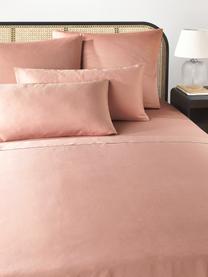 Drap plat en satin de coton Comfort, Vieux rose, larg. 240 x long. 280 cm