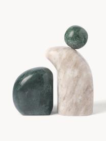 Set de piezas decorativas de mármol Nati, 2 pzas., Mármol, Mármol verde oscuro y beige claro, Set de diferentes tamaños