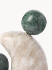 Deko-Objekte Nati aus Marmor, 2er-Set, Marmor, Dunkelgrün, Hellbeige, marmoriert, Set mit verschiedenen Größen