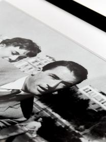 Impression photographique encadrée Roman Holiday with Peck and Hepburn, Image : noir, blanc Cadre : noir