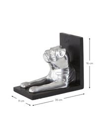 Sujetalibros Sebastian, 2 uds., Figura: aluminio, Plateado, negro, An 36 x Al 16 cm