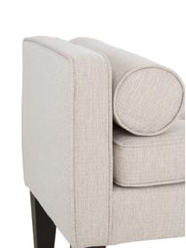 Bettbank Mia mit Kissen, Bezug: 67% Polypropylen, 33% Pol, Beine: Birkenholz, lackiert, Stoff Beige, Birkenholz, lackiert, B 115 x H 61 cm