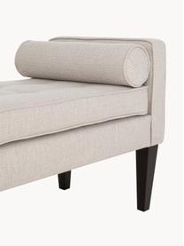 Bettbank Mia mit Kissen, Bezug: 67% Polypropylen, 33% Pol, Beine: Birkenholz, lackiert, Webstoff Hellbeige, B 115 x H 61 cm