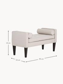 Banc bout de lit avec coussins Mia, Tissu beige, larg. 115 x haut. 61 cm