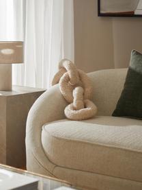 Teddy kussen Chain Dotty, Teddyvacht (100% polyester), Lichtbeige, B 60 x D 20 cm