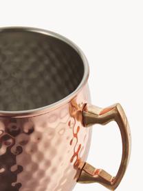 Tazza Moscow Mule in rame con superficie martellata Shiny, Acciaio, esterno ramato, Rosa con finitura metallizzata, Ø 9 x Alt. 10 cm, 450 ml