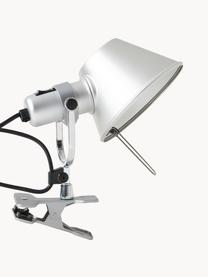 Bureaulamp Tolomeo Pinza met klem, Lampenkap: gecoat aluminium, Frame: gecoat aluminium, Zilverkleurig, Ø 18 x H 23 cm