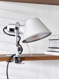 Bureaulamp Tolomeo Pinza met klem, Lampenkap: gecoat aluminium, Frame: gecoat aluminium, Zilverkleurig, Ø 18 x H 23 cm