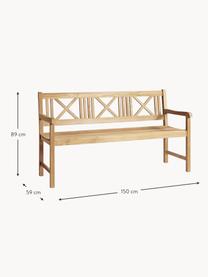 Große Gartenbank Rosenborg aus Teakholz, Teakholz, geschliffen
V-Legal zertifiziert, Teakholz, B 150 x H 89 cm