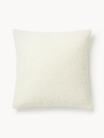 Kissenhülle Lance mit Verzierung, 90 % Polyester, 10 % Acryl, Off White mit dunkelgrünem und rotem Herz-Motiv, B 50 x L 50 cm