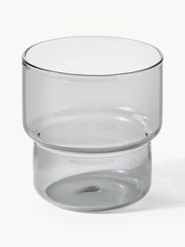 Mundgeblasene Wassergläser Gustave, 4 Stück, Borosilikatglas, Transparent, Hellgrau, Petrol, Orange, Ø 8 x H 9 cm, 300 ml