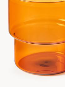 Ručne fúkané poháre na vodu Gustave, 4 ks, Borosilikátové sklo, Priehľadná, svetlosivá, petrolejová, oranžová, Ø 8 x V 9 cm, 300 ml