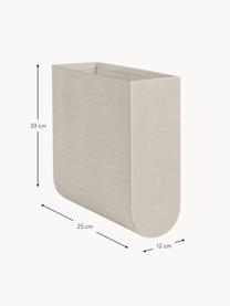 Handgefertigte Aufbewahrungsbox Curved, B 12 cm, Bezug: 100 % Baumwolle, Korpus: Pappe, Hellbeige, B 12 x H 33 cm