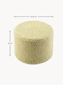 Pouf en peluche pour enfant Sugar, Ø 40 cm, Peluche vert clair, Ø 40 x haut. 25 cm