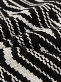 Funda de cojín de algodón Blaki, 100% algodón, Negro, blanco crema, An 45 x L 45 cm