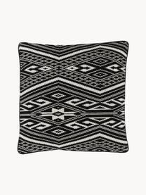 Bavlněný povlak na polštář Blaki, 100 % bavlna, Černá, krémově bílá, Š 45 cm, D 45 cm