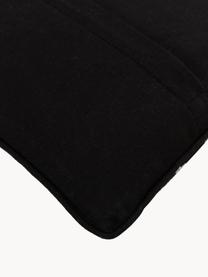 Housse de coussin 45x45 en coton noir Blaki, 100 % coton, Noir, larg. 45 x long. 45 cm