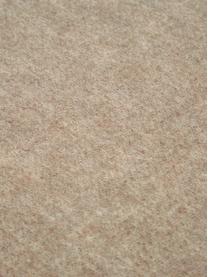 Lichte wollen plaid Patriciu met franjes, Wol, Beige, 130 x 170 cm