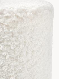 Puf de borreguillo Daisy, Tapizado: poliéster (borreguillo) A, Estructura: madera contrachapada, Borreguillo blanco crema, Ø 38 x Al 45 cm