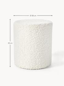 Pouf in teddy Daisy, Rivestimento: poliestere (teddy) 40.000, Struttura: compensato, Teddy bianco crema, Ø 38 x Alt. 45 cm