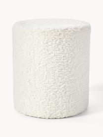 Pouf in teddy Daisy, Rivestimento: poliestere (teddy) 40.000, Struttura: compensato, Teddy bianco crema, Ø 38 x Alt. 45 cm