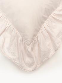 Federa in cotone percalle lavato con volant Louane, Beige chiaro, Larg. 50 x Lung. 80 cm