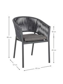 Gartenstuhl Florencia, stapelbar, Sitzkissen: 100% Polypropylen, Gestell: Aluminium, pulverbeschich, Anthrazit, B 60 x H 80 cm