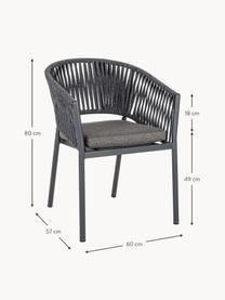 Chaise de jardin empilable Florencia, Tissu gris foncé, larg. 60 x haut. 80 cm