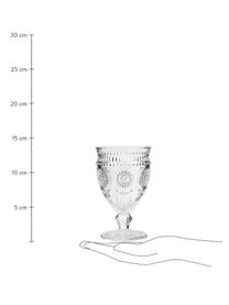 Wijnglazen Chambord met reliëfpatroon, 6 stuks, Glas, Transparant, Ø 9 x H 14 cm, 250 ml