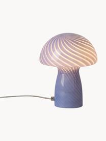 Kleine Tischlampe Mushroom aus Glas, Hellblau, Ø 19 x H 23 cm