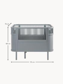 Lettino per bambini allungabile in legno di betulla Baby & Junior, 70 x 110/150 cm, Legno di betulla laccato, Grigio scuro, Larg. 70 x Lung. 110/150 cm