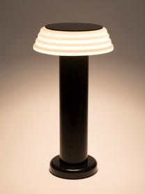 Lampada da tavolo piccola portatile a LED con luce regolabile PL1, Paralume: silicone, Struttura: metallo rivestito, Nero, bianco, Ø 13 x Alt. 24 cm