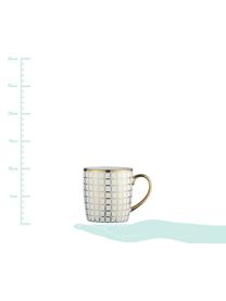 Tazas Lattice, 4 uds., Porcelana, Blanco, dorado, Ø 9 x Al 10 cm