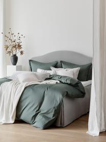 Letto boxspring premium Dahlia, Materasso: nucleo a 5 zone di molle , Piedini: legno massiccio di betull, Tessuto grigio chiaro, Larg. 140 x Lung. 200 cm, grado di durezza H2