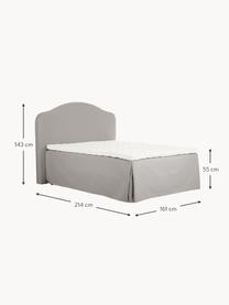 Cama continental Premium Dahlia, Patas: madera de abedul maciza p, Tejido gris claro, An 140 x L 200 cm, dureza H2