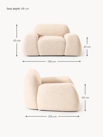 Loungefauteuil Wolke van bouclé, Poten: kunststof Dit product is , Bouclé Peach, B 138 x D 105 cm