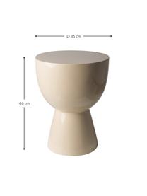 Mesa auxiliar redonda Tam Tam, Plástico pintado, Beige claro, Ø 36 x Al 46 cm