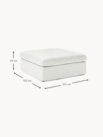 Pouf avec revêtement amovible Russell, Tissu blanc cassé, larg. 103 x prof. 103 cm