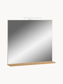 Miroir de salle de bain avec éclairage LED Ricky, Look bois de chêne, larg. 76 x haut. 75 cm