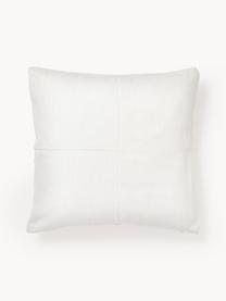 Housse de coussin 30x50 avec broderie décorative Terre, 70 % coton, 30 % lin, Blanc, larg. 45 x long. 45 cm