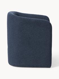 Fauteuil lounge en bouclette Mairo, Bouclette bleu foncé, larg. 68 x prof. 62 cm