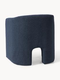 Fauteuil lounge en bouclette Mairo, Bouclette bleu foncé, larg. 68 x prof. 62 cm