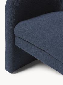 Fauteuil lounge en bouclette Mairo, Bouclette bleu foncé, larg. 68 x prof. 62 cm