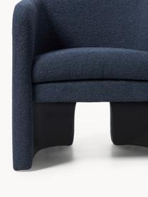 Fauteuil lounge en bouclette Mairo, Bouclette bleu foncé, larg. 68 x prof. 62 cm