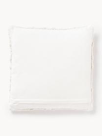 Housse de  50x50 en coton avec motif à carreaux tuftés Sloane, 93 % coton, 6 % polyester, 1 % viscose, Blanc cassé, larg. 50 x long. 50