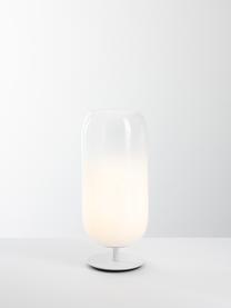 Mundgeblasene Tischlampe Gople, verschiedene Grössen, Lampenschirm: Glas, mundgeblasen, Weiss, Ø 21 x H 49 cm