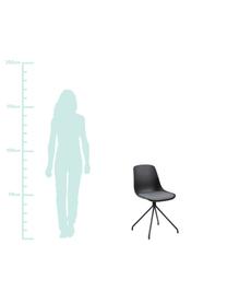 Stuhl Eva in Schwarz, Beine: Metall, beschichtet, Sitzschale: Kunststoff, Sitzkissen: Polyester, Schwarz, 51 x 85 cm